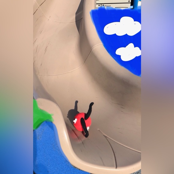 Handmade Knit Wipeout Inspired Ballsy Character Plush Decor TV Show OOAK - Picture 8 of 11